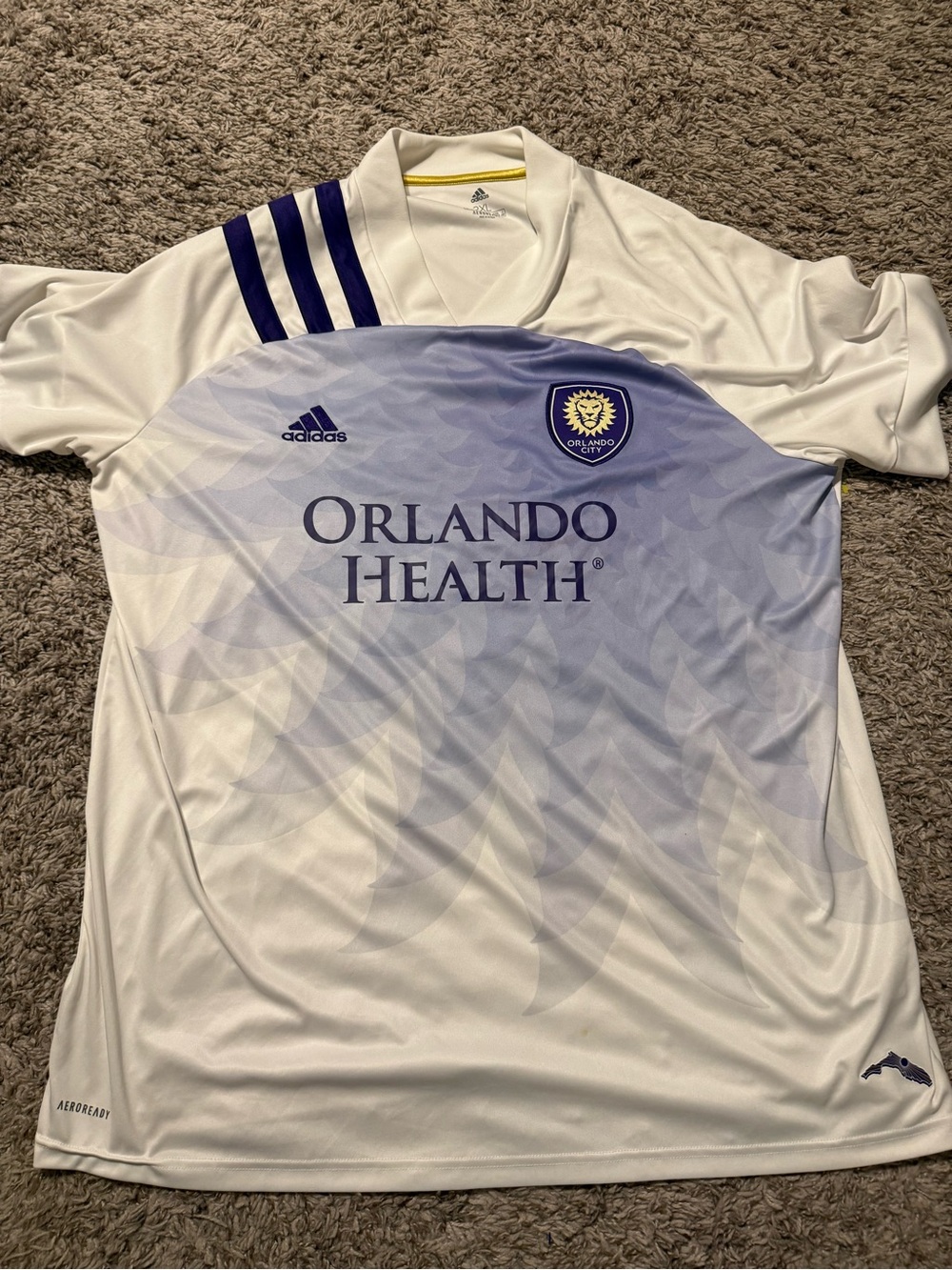 adidas Orlando City Men’s White & Light Purple Soccer Jersey